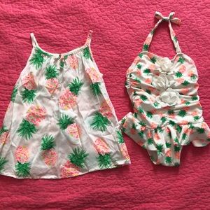 Janie & Jack Pineapple Swimsuit & matching coverup